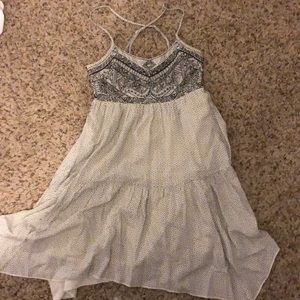 Black and cream colored dress